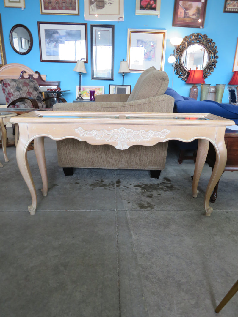 Wood and Glass Console Table