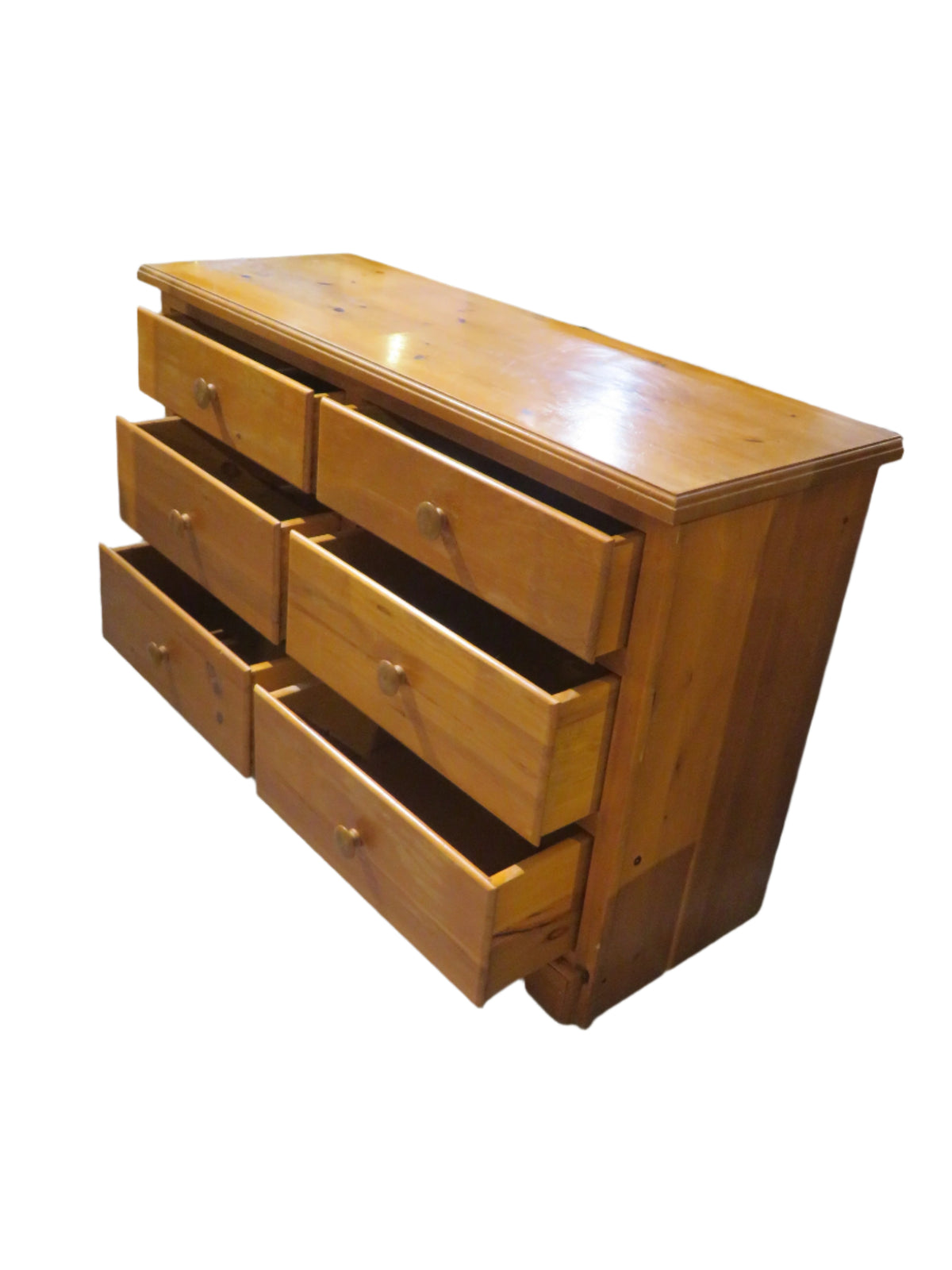 Pine 6 Drawer Dresser