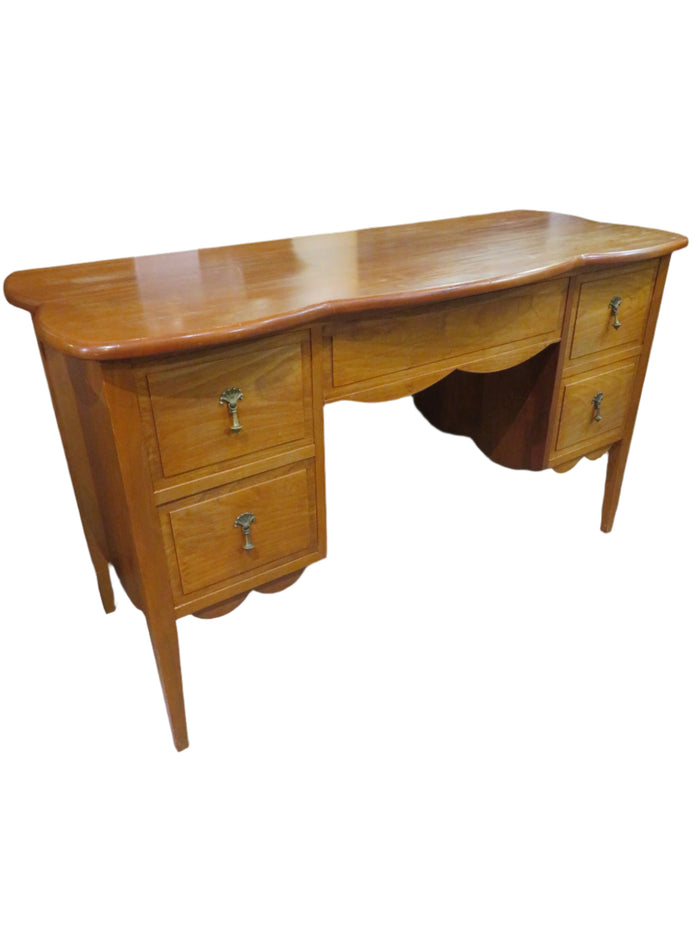 Wood Desk with 5 Drawers