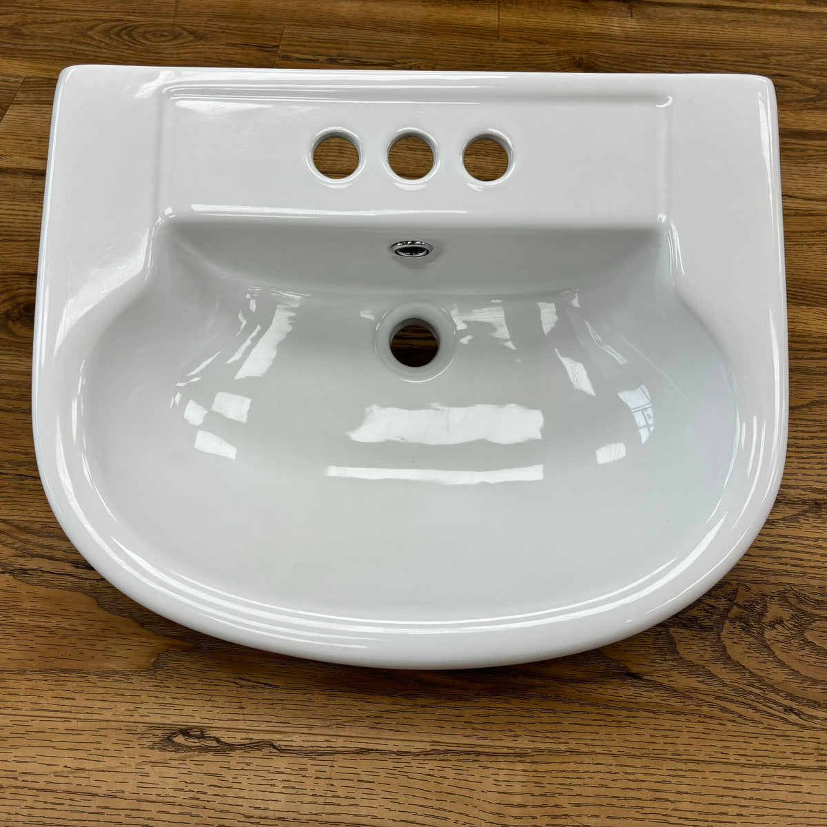 20.5x16.5-Inch Mini Pedestal Basin Only with 4in. Center in White, 4343AMX