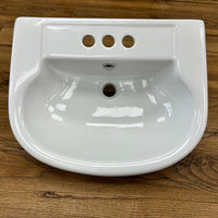 20.5x16.5-Inch Mini Pedestal Basin Only with 4in. Center in White, 4343AMX