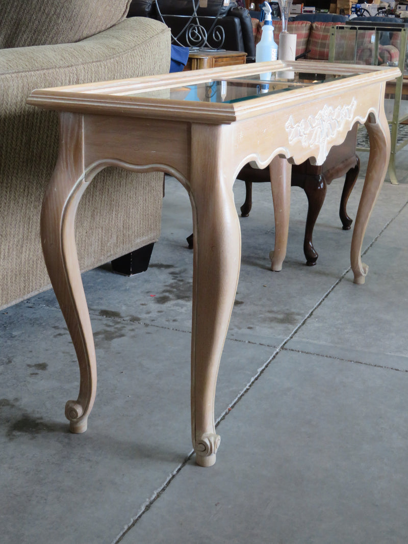 Wood and Glass Console Table
