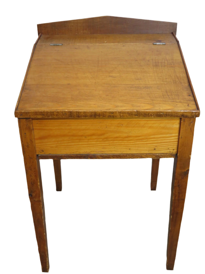 Vintage Pine Desk with Lid for Storage