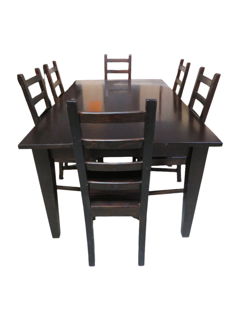 Wood Table with 6 Wood Chairs