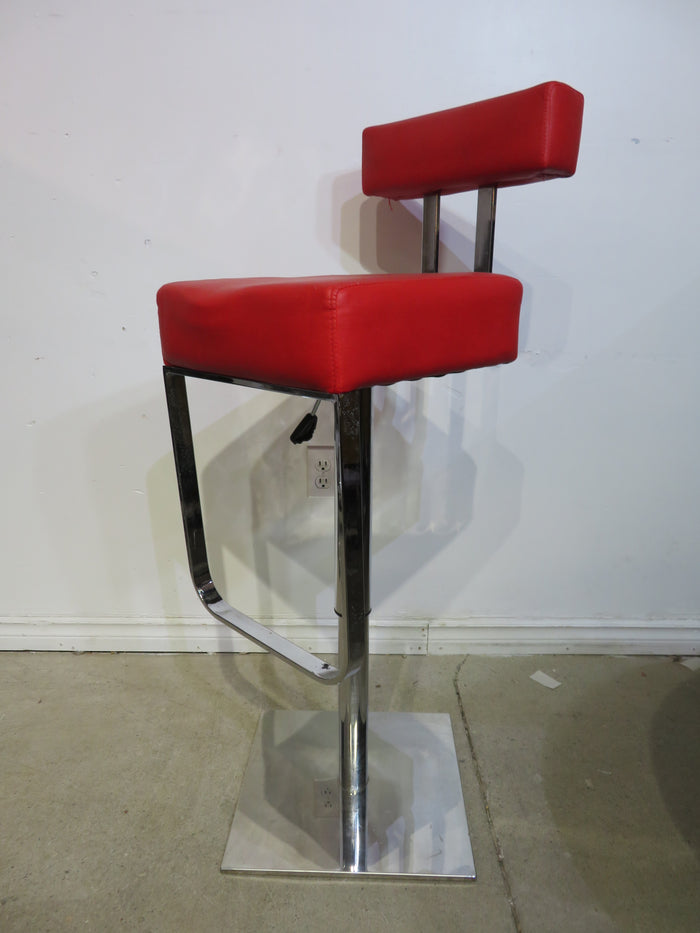 Red & Chrome Swivel  Bar Seat