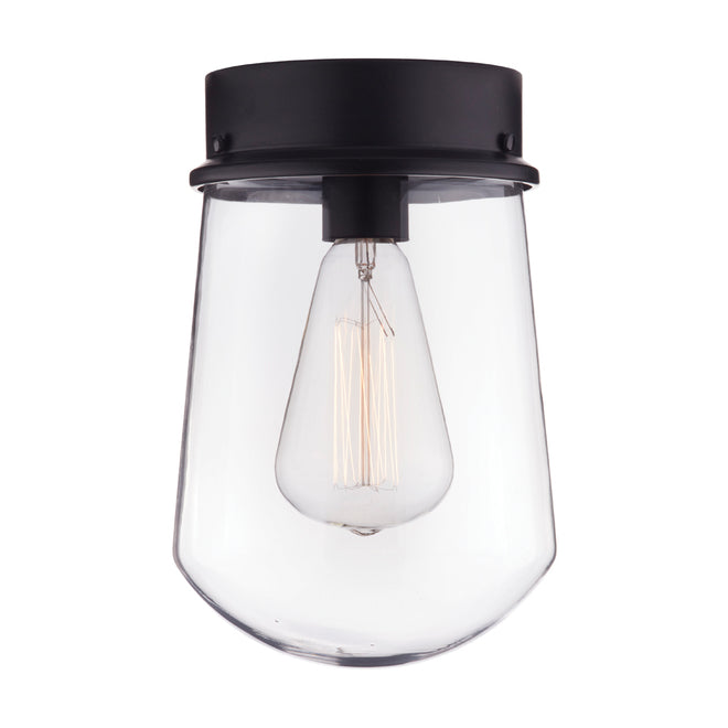 Edelman Vintage Style Bulb Flush Mount Light - Matte Black