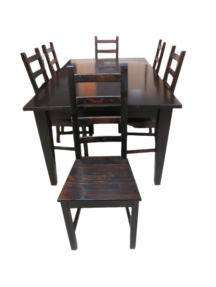 Wood Table with 6 Wood Chairs