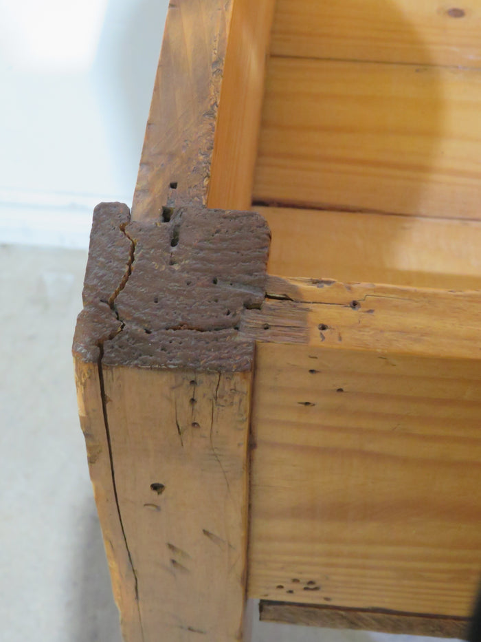 Vintage Pine Desk with Lid for Storage