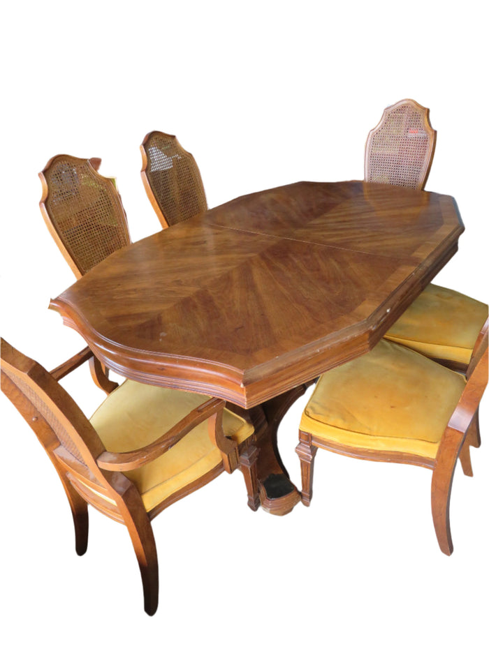 Dining Set with 6 Chairs and 2 Leaf Extensions