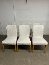 HENRIKSDAL Set of 6 Linen Dining Chairs