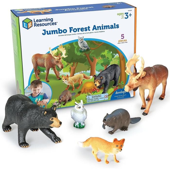 Learning Resources Jumbo Forest Animals 5 Pieces, Ages 3+