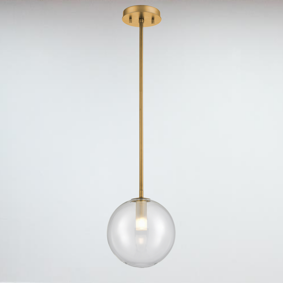 Courcelette Pendant in Venetian Brass with Clear Glass