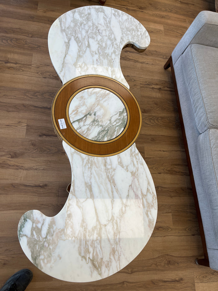 Vintage Ornate Marble-Top Coffee Table