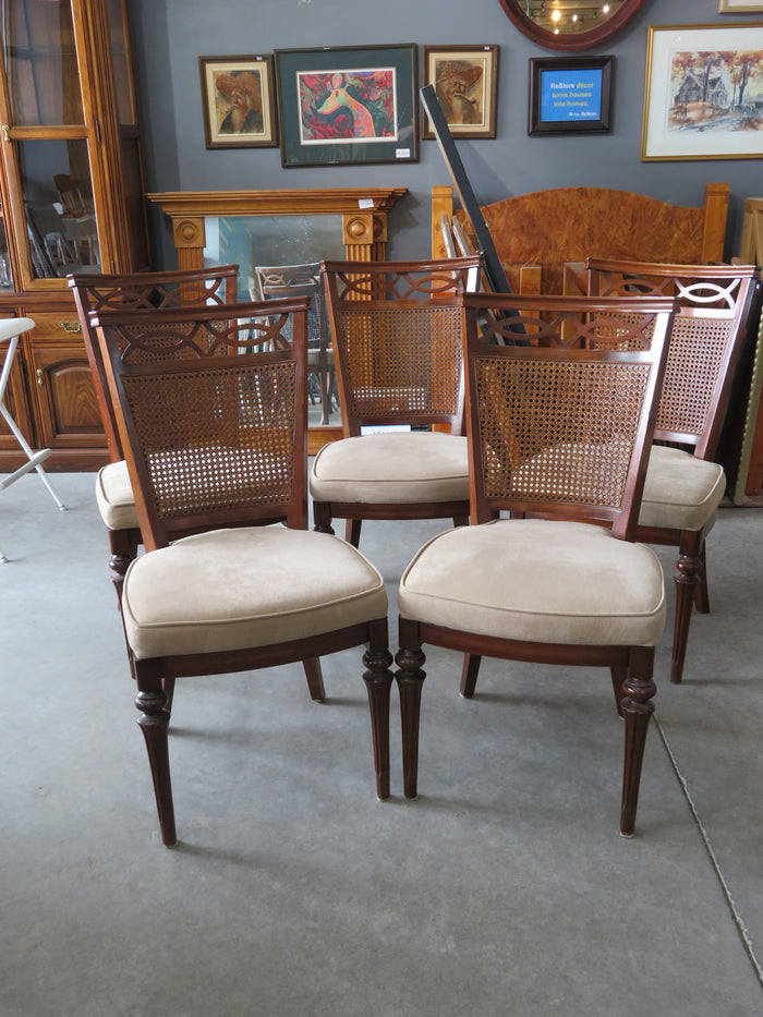 Set of 5 Cane Back Dining Chairs