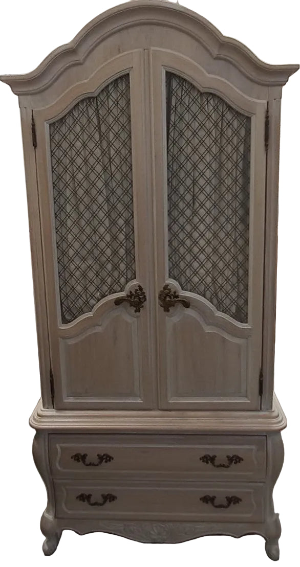 Beige Armoire with Double Drawer Dresser