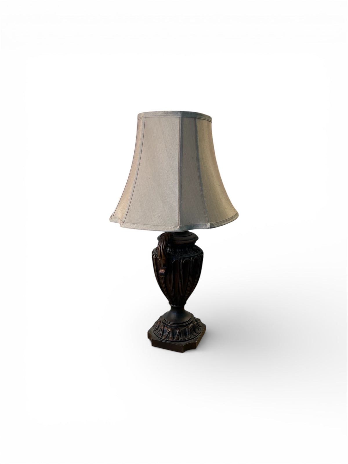 Bronze Urn Style Lamp with Fabric Shade