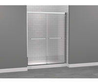 Mirolin Maynor 56" 60" W x 73" H Framed Sliding Bypass Shower Door with Clear Glass, Chrome Trim