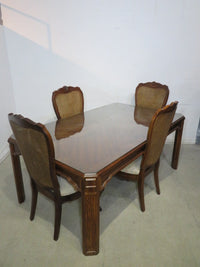Glass Top Dining Set with Four Chairs