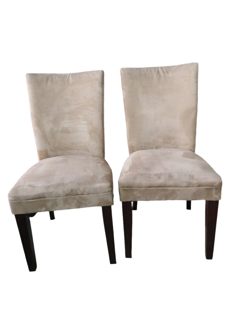 Set of 2 Suede Dining Chairs