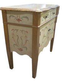 Painted Side Table with 2 Drawers and 2 Doors