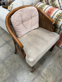 Vintage Barrel Back Rattan Styled Armchair