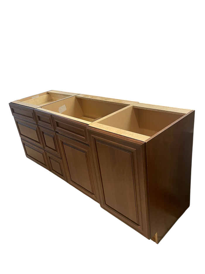 Solid Wood Lower Kitchen Cabinets - 3 Pieces