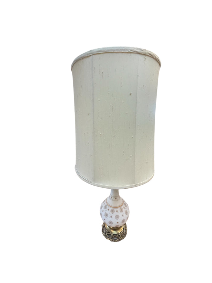 Patterned Table Lamp with Metal Base