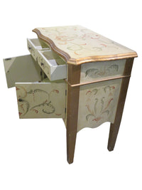 Painted Side Table with 2 Drawers and 2 Doors