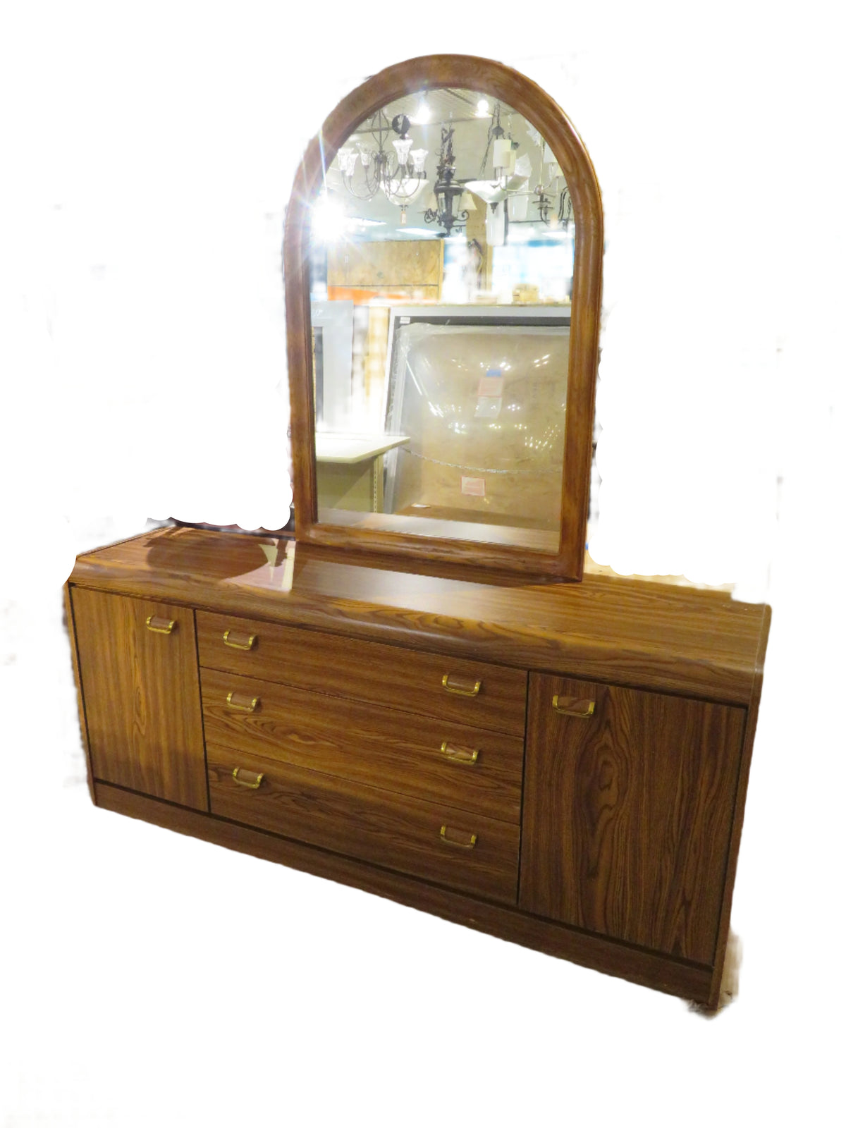 3-Drawer and 2-Door Dresser with Mirror