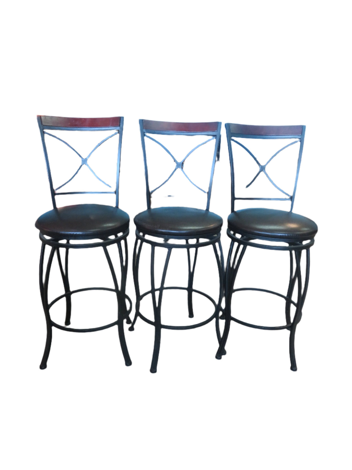 Black Swivel Bar Stools Set of 3