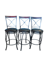 Black Swivel Bar Stools Set of 3