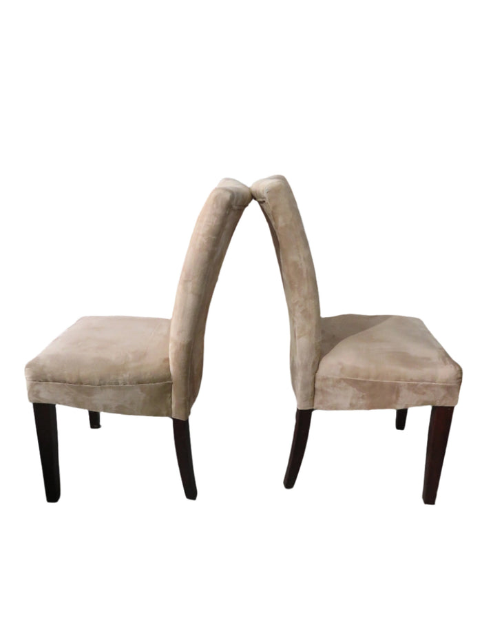 Set of 2 Suede Dining Chairs