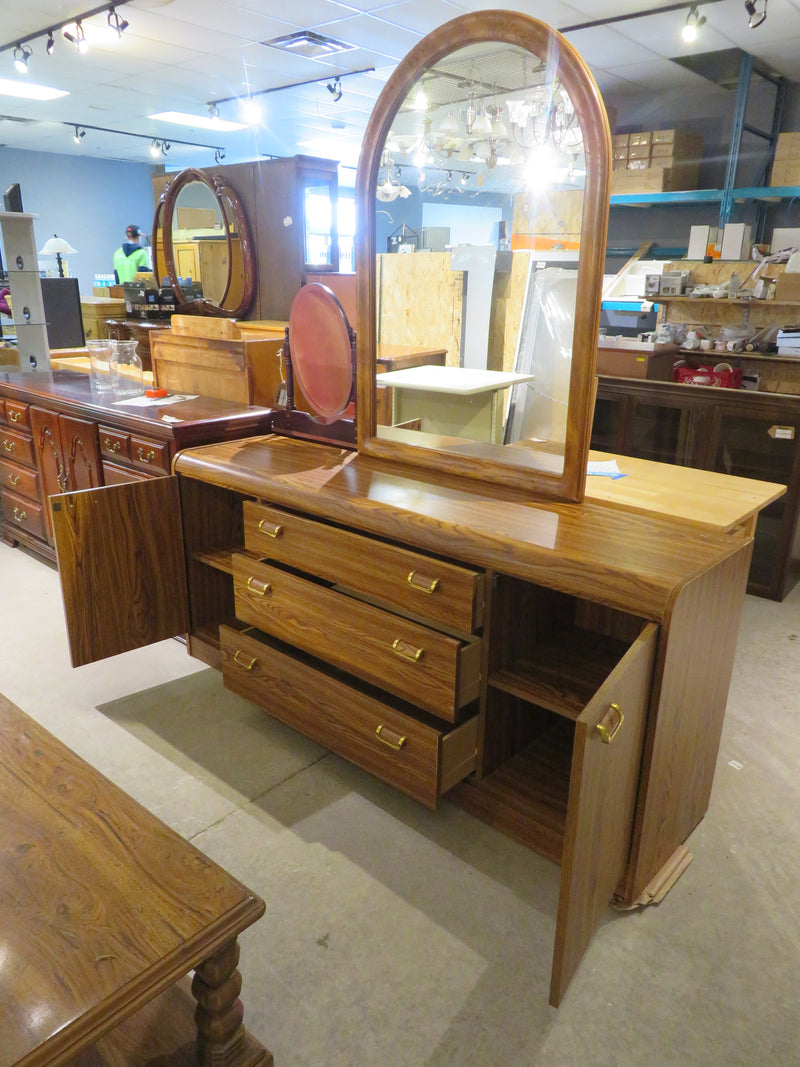 3-Drawer and 2-Door Dresser with Mirror