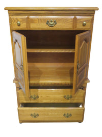 Blond Oak Armoire on Castors