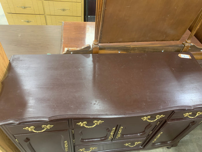 Burgundy Sideboard With Brass Handles