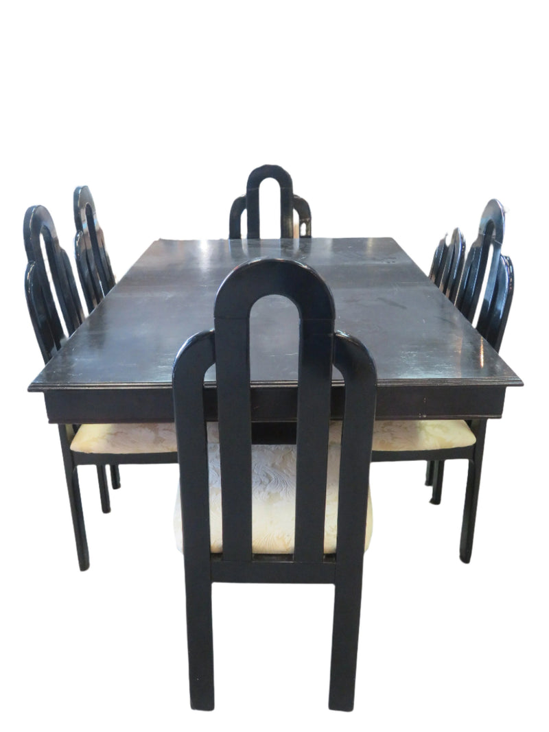 Black Dining Table with 6 Chairs