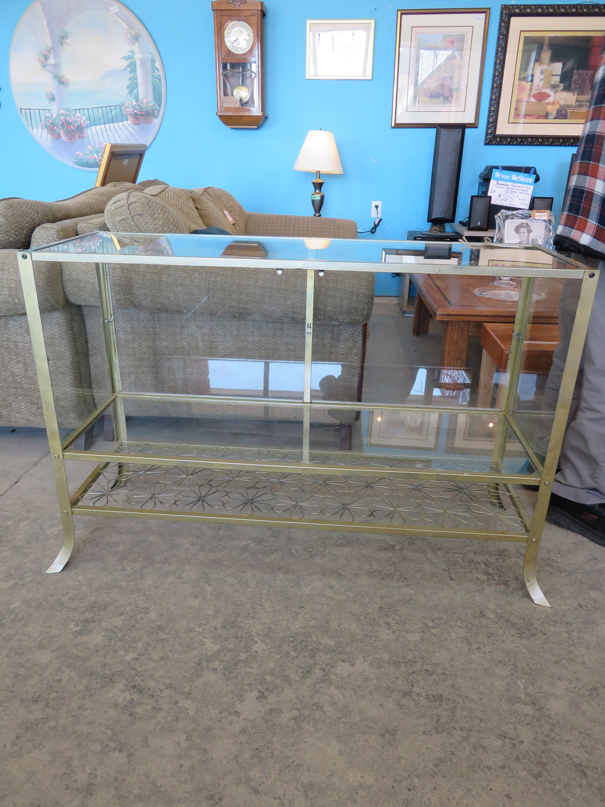 Metal and Glass Console Table