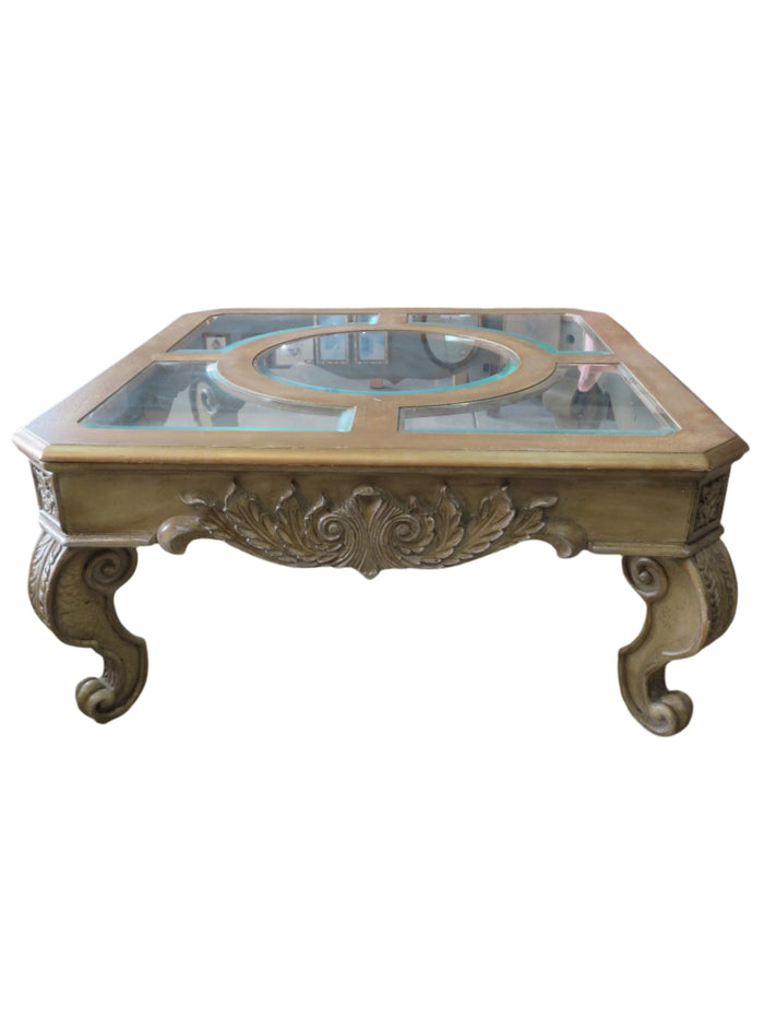 Coffee Table with Glass Inserts