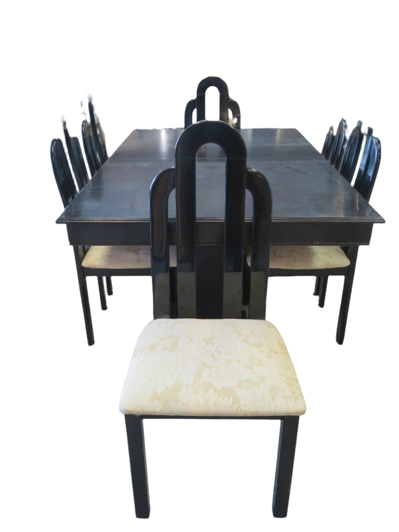 Black Dining Table with 6 Chairs