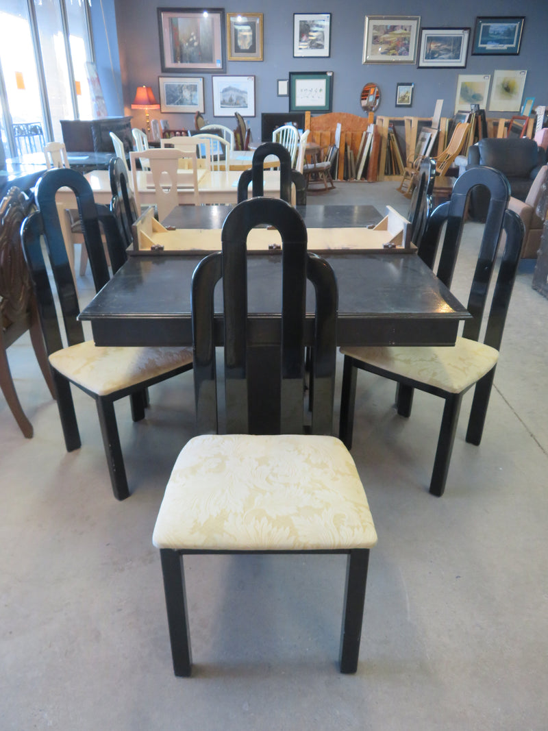 Black Dining Table with 6 Chairs