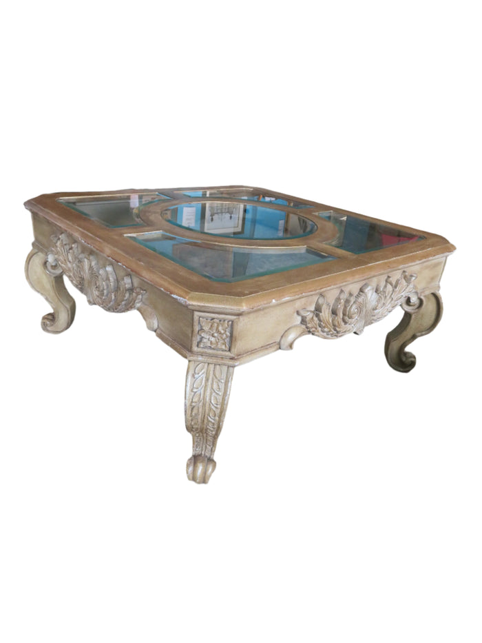 Coffee Table with Glass Inserts