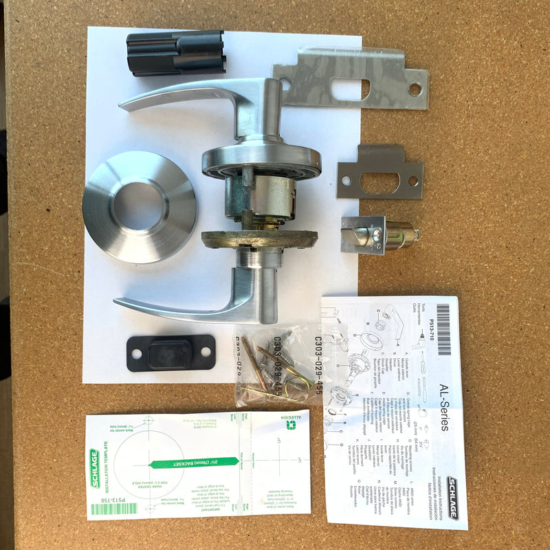 Schlage AL10S JUP 626 Grade 2 Passage Door Lever in Satin Chrome