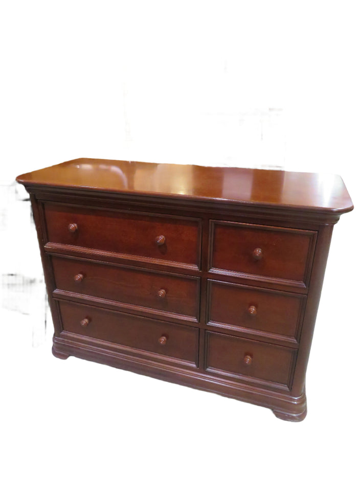 Mahogany-Color 6 Drawer Dresser