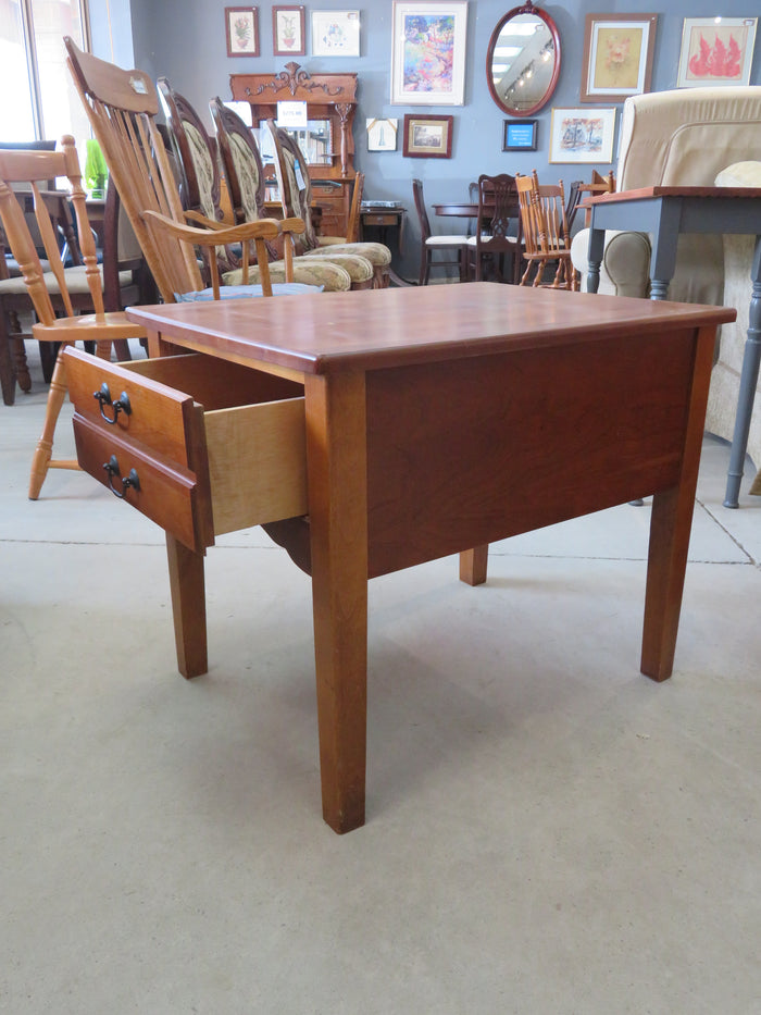 Wood Side Table with Drawer