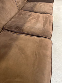 79"W 3-Seat Brown Microfiber Sofa