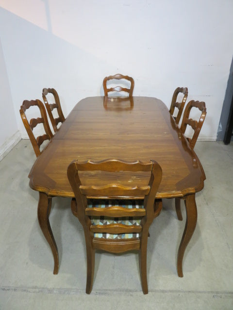 Hardwood Dining Set with Six Chairs
