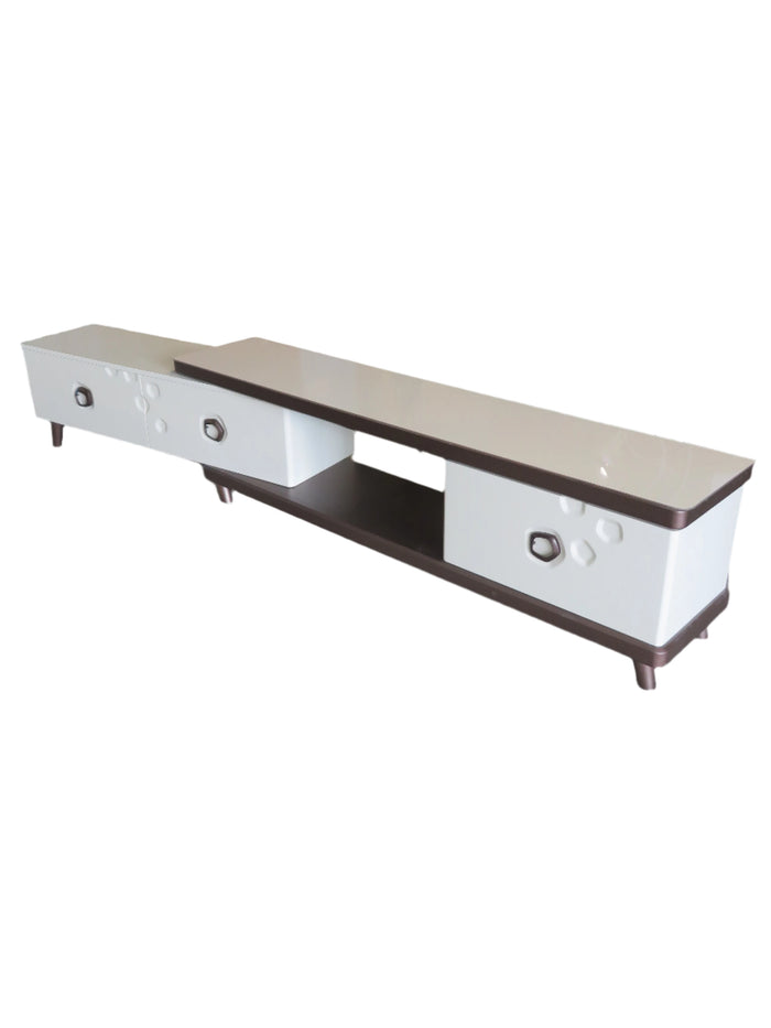 Adjustable Length Modular TV Stand with 3 Drawers