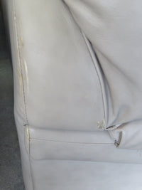 Grey Leather 3-Seat Sofa