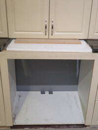 Cream Thermofoil Raised Panel Kitchen Cabinet Set