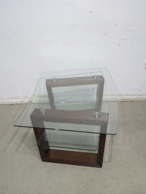 Two-Tier Curved Glass Coffee Table